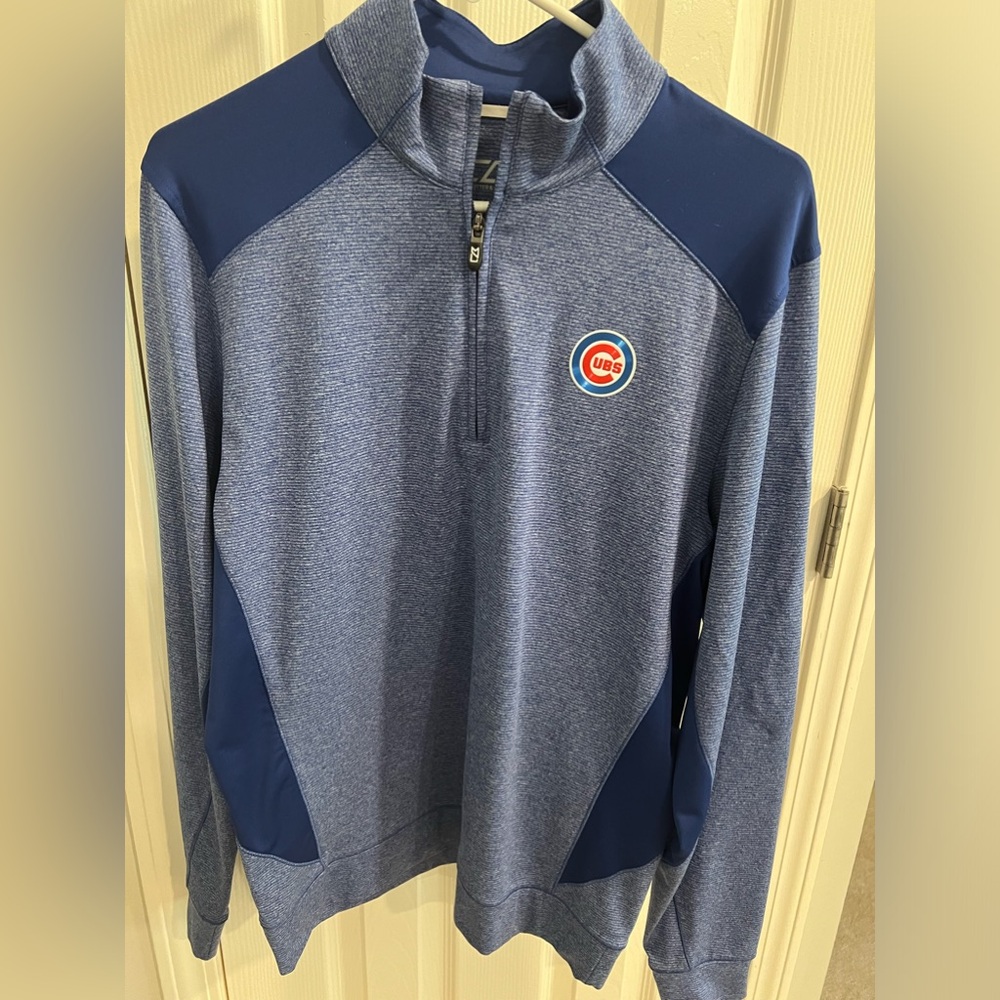 Chicago Cubs Cutter & Buck Eco Knit Stretch Quarter-Zip Pullover